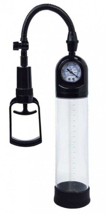 Чёрная вакуумная помпа A-toys с манометром и прозрачной колбой - A-toys - во Владикавказе купить с доставкой
