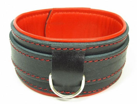 Ошейник с красным подкладом - БДСМ Арсенал - купить с доставкой во Владикавказе