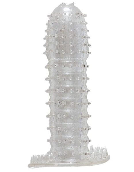 Гелевая прозрачная насадка c шипами - 12 см. - Toyfa Basic - во Владикавказе купить с доставкой