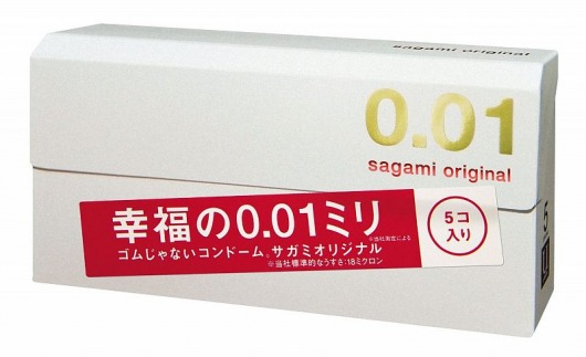 Супер тонкие презервативы Sagami Original 0.01 - 5 шт. - Sagami - купить с доставкой во Владикавказе