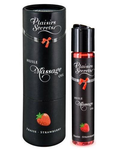 Массажное масло с ароматом клубники Huile de Massage Gourmande Fraise des Bois - 59 мл. - Plaisir Secret - купить с доставкой во Владикавказе