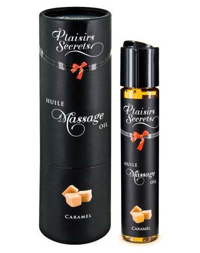 Массажное масло с ароматом карамели Huile de Massage Gourmande Caramel - 59 мл. - Plaisir Secret - купить с доставкой во Владикавказе