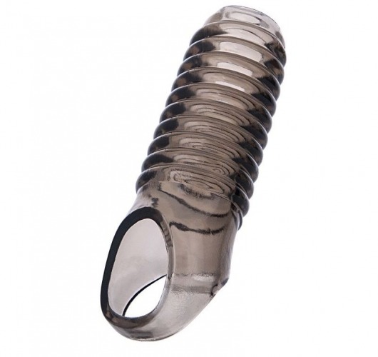 Дымчатая насадка с рёбрышками и подхватом мошонки ToyFa XLover - 12,5 см. - ToyFa - во Владикавказе купить с доставкой