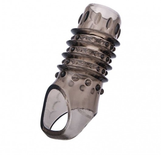 Открытая дымчатая насадка с точками и рёбрами ToyFa XLover - 11,5 см. - ToyFa - во Владикавказе купить с доставкой