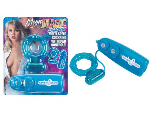 Эрекционное кольцо с вибратором Light Up - Seven Creations - во Владикавказе купить с доставкой