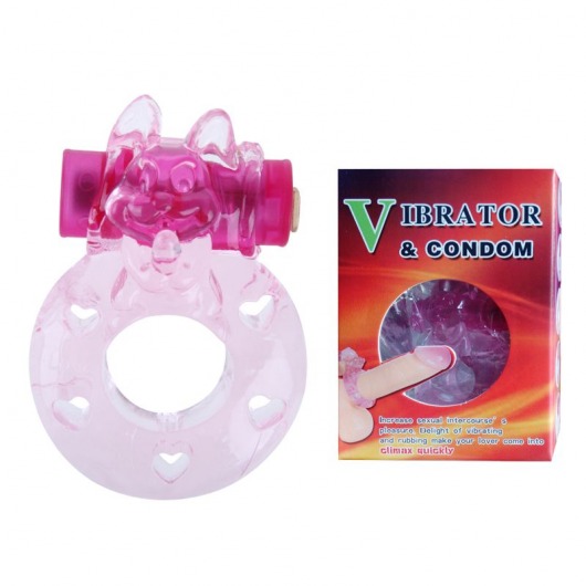 Розовое эрекционное виброкольцо с котом - Baile - во Владикавказе купить с доставкой