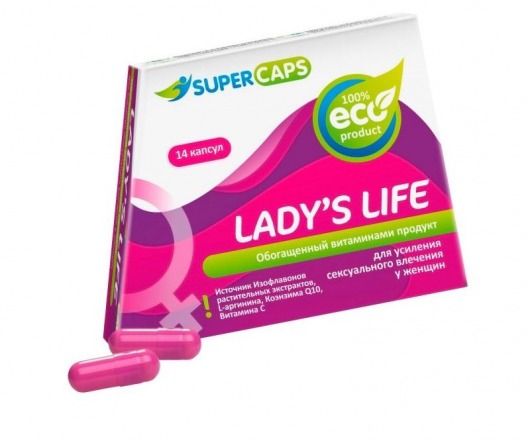 Возбуждающие капсулы Ladys Life - 14 капсул (0,35 гр.) - SuperCaps - купить с доставкой во Владикавказе