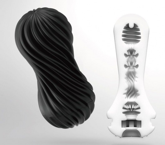 Мастурбатор FLEX Rocky Black с плотным рельефом - Tenga - во Владикавказе купить с доставкой