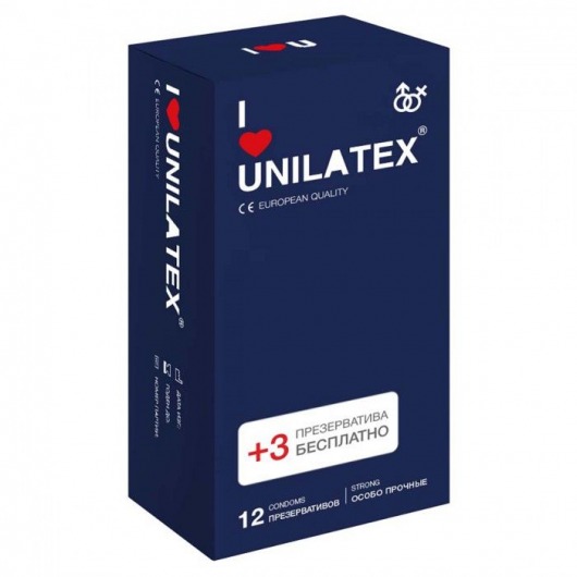 Ультрапрочные презервативы Unilatex Extra Strong - 12 шт. + 3 шт. в подарок - Unilatex - купить с доставкой во Владикавказе