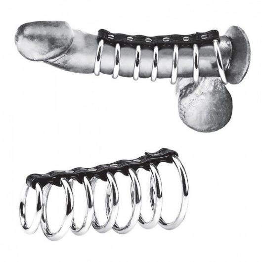 Хомут на пенис из 7 колец 7 Ring Gates Of Hell - BlueLine - купить с доставкой во Владикавказе