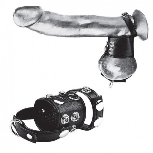 Утяжка на пенис и мошонку Cock Ring With 1.5  Ball Stretcher And Optional Weight Ring - BlueLine - купить с доставкой во Владикавказе