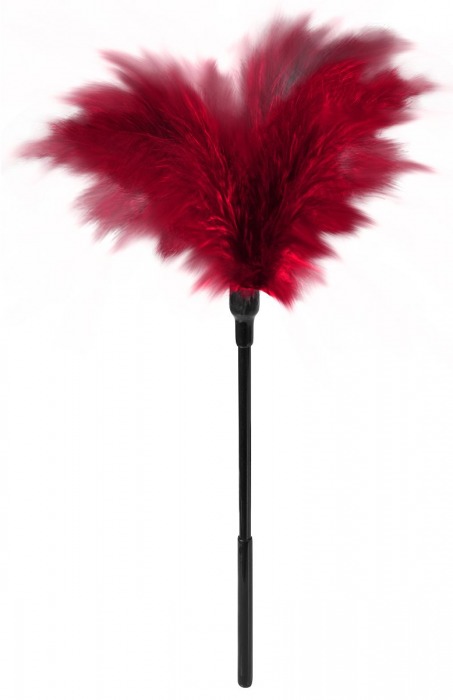 Пластиковая метелочка с красными пёрышками Small Feather Tickler - 32 см. - Blush Novelties - купить с доставкой во Владикавказе