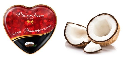 Массажная свеча с ароматом кокоса Bougie Massage Candle - 35 мл. - Plaisir Secret - купить с доставкой во Владикавказе