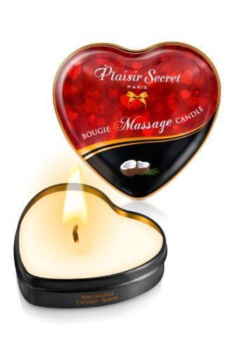 Массажная свеча с ароматом кокоса Bougie Massage Candle - 35 мл. - Plaisir Secret - купить с доставкой во Владикавказе