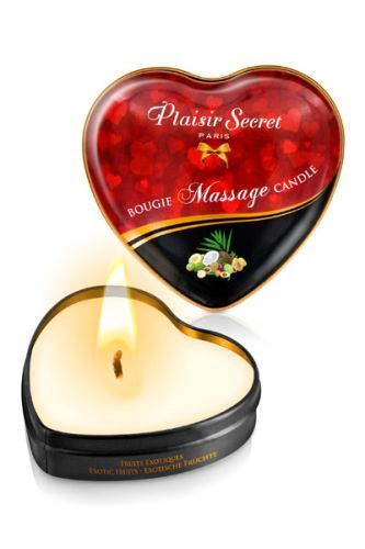 Массажная свеча с ароматом экзотических фруктов Bougie Massage Candle - 35 мл. - Plaisir Secret - купить с доставкой во Владикавказе