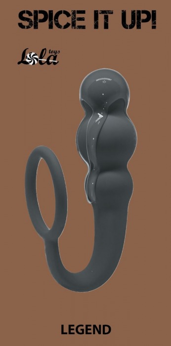 Серое эрекционное кольцо Legend с анальным стимулятором - Lola Games - во Владикавказе купить с доставкой