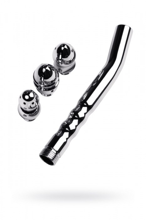 Металлический анальный душ с тремя насадками - ToyFa - купить с доставкой во Владикавказе