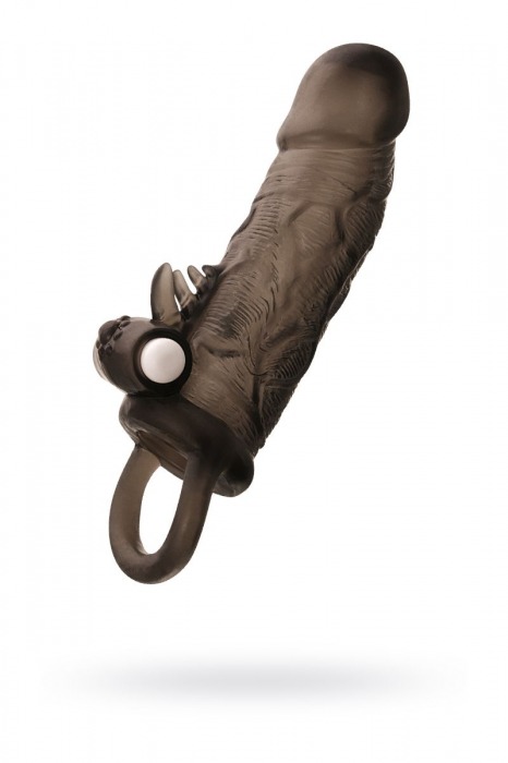 Чёрная насадка на пенис Toyfa XLover с вибрацией - ToyFa - во Владикавказе купить с доставкой