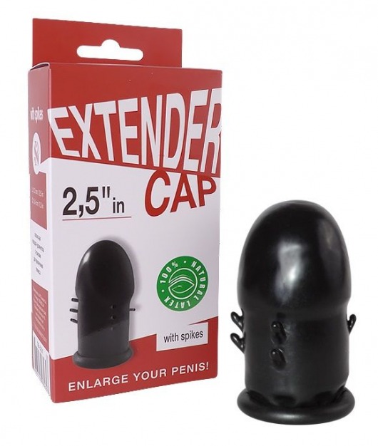 Чёрный латексный удлинитель пениса 2.5 in с шипиками - Sitabella - во Владикавказе купить с доставкой