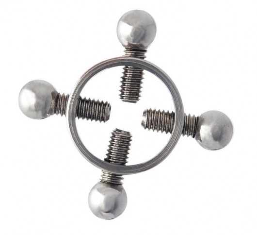 Серебристые зажимы для сосков на винтах - ToyFa - купить с доставкой во Владикавказе