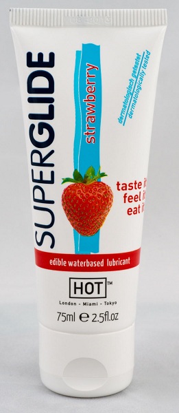 Гель на водной основе с ароматом клубники - 75 мл. - HOT - купить с доставкой во Владикавказе