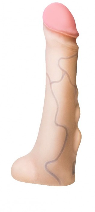 Реалистичная насадка с мошонкой REAL Standard - 18 см. - LOVETOY (А-Полимер) - купить с доставкой во Владикавказе