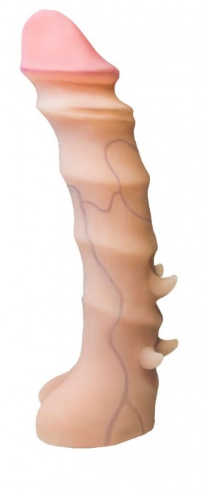 Насадка REAL Standard со спиралевидным узором - 19 см. - LOVETOY (А-Полимер) - купить с доставкой во Владикавказе