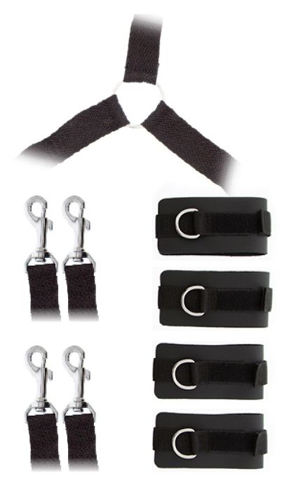 Комплект наручников и поножей LUXURIOUS BED RESTRAINT CUFF SET - Blush Novelties - купить с доставкой во Владикавказе