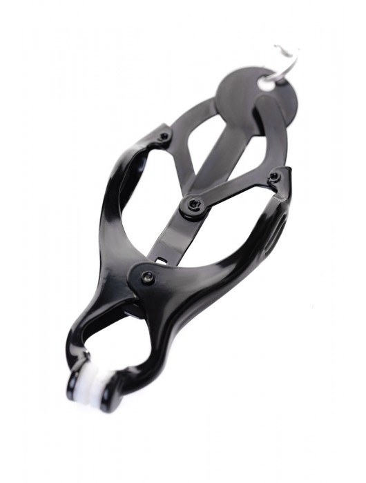 Черно-серебристые зажимы для сосков с кольцом для пениса TOYFA Metal - ToyFa - купить с доставкой во Владикавказе