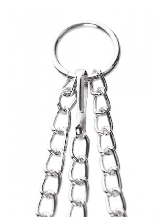 Черно-серебристые зажимы для сосков с кольцом для пениса TOYFA Metal - ToyFa - купить с доставкой во Владикавказе