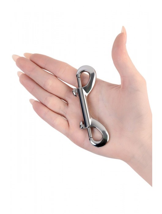 Серебристый двухсторонний карабин TOYFA Metal - ToyFa - купить с доставкой во Владикавказе