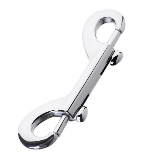 Серебристый двухсторонний карабин TOYFA Metal - ToyFa - купить с доставкой во Владикавказе